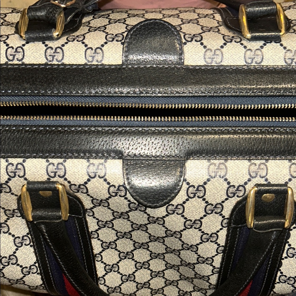 Easter Sale -Hot Price!! Gucci Blue Monogram Duffle Travel Bag - Picture 4 of 9